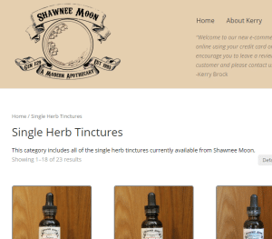 single herb tincture category